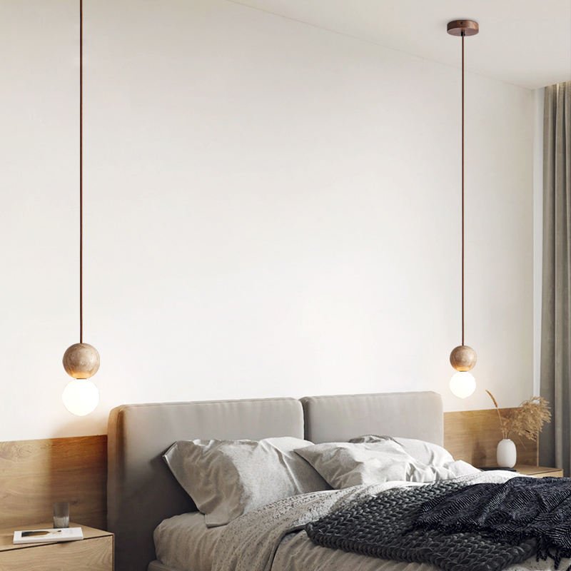 Wabi Sabi Plafondlamp - Scandinavisch Design met Warm Wit Licht - Crème - D10*H200 cm - Geschikt voor G9 Lichtbron 3