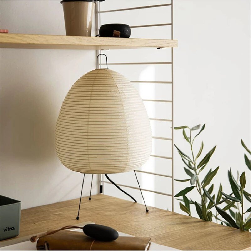Japanse Rijstpapier Tafellamp met LED Verlichting – Minimalistisch Design voor Woonkamer en Slaapkamer 5