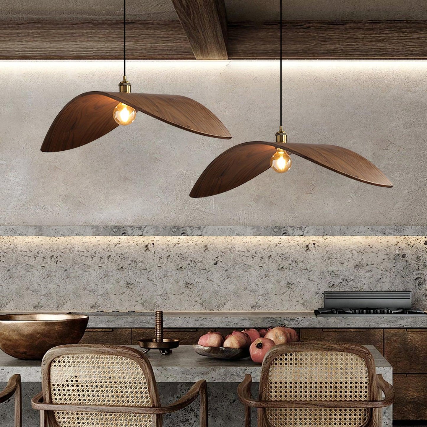 Hanglamp Eettafel – Houten Japandi Stijl voor Woonkamer of Eetkamer Verlichting
