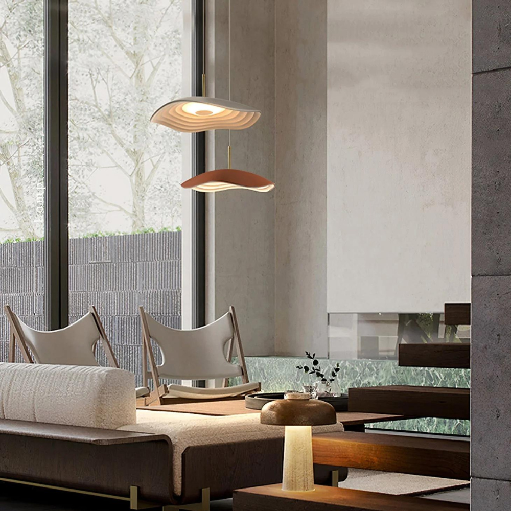 Hanglamp Japandi – Moderne Eetkamer Lamp met Organische Vormen voor Woonkamer en Slaapkamer