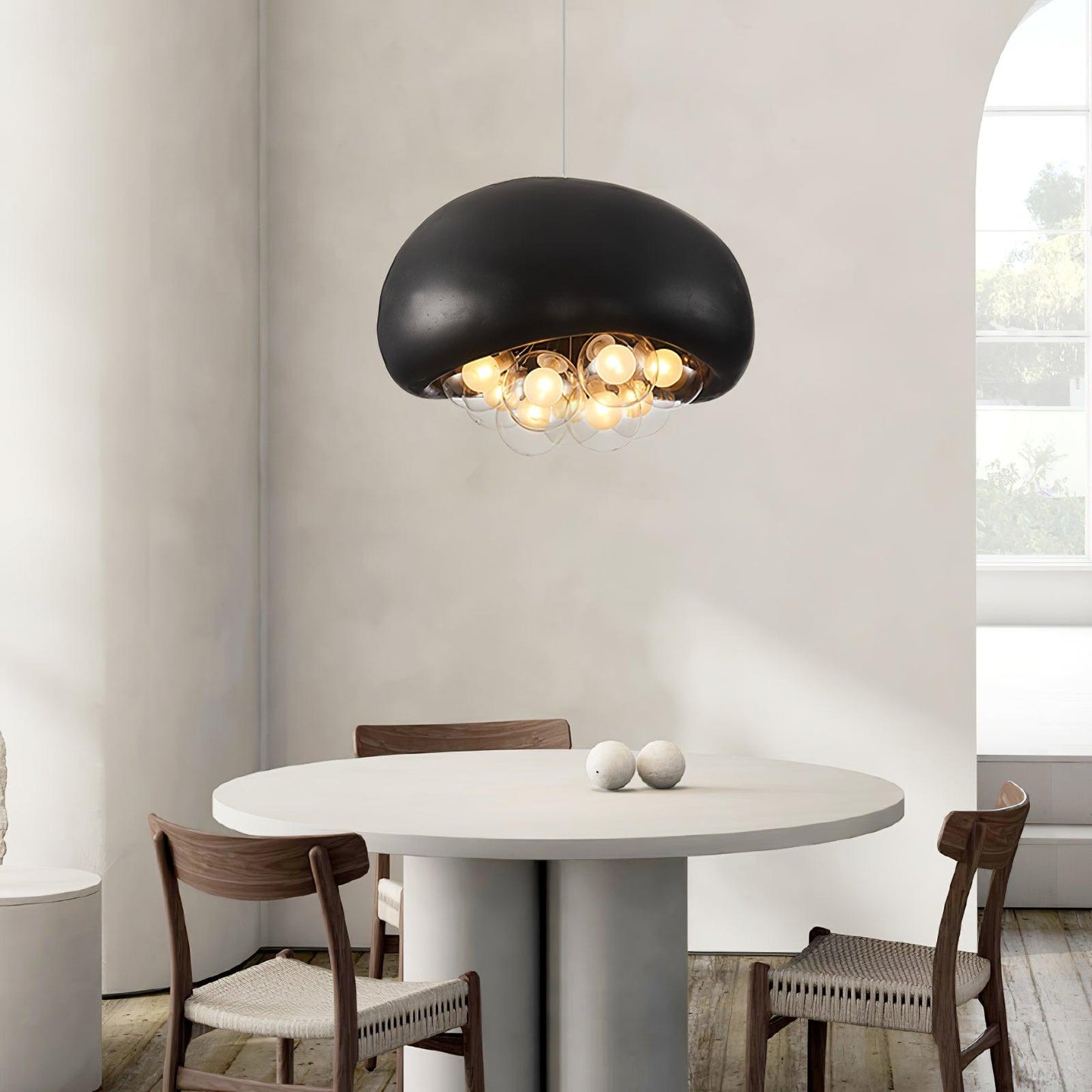 Hanglamp Zwart met Verstelbare Hoogte – Moderne Eetkamer Lamp voor Woonkamer en Eettafel, Bubbels Design 4