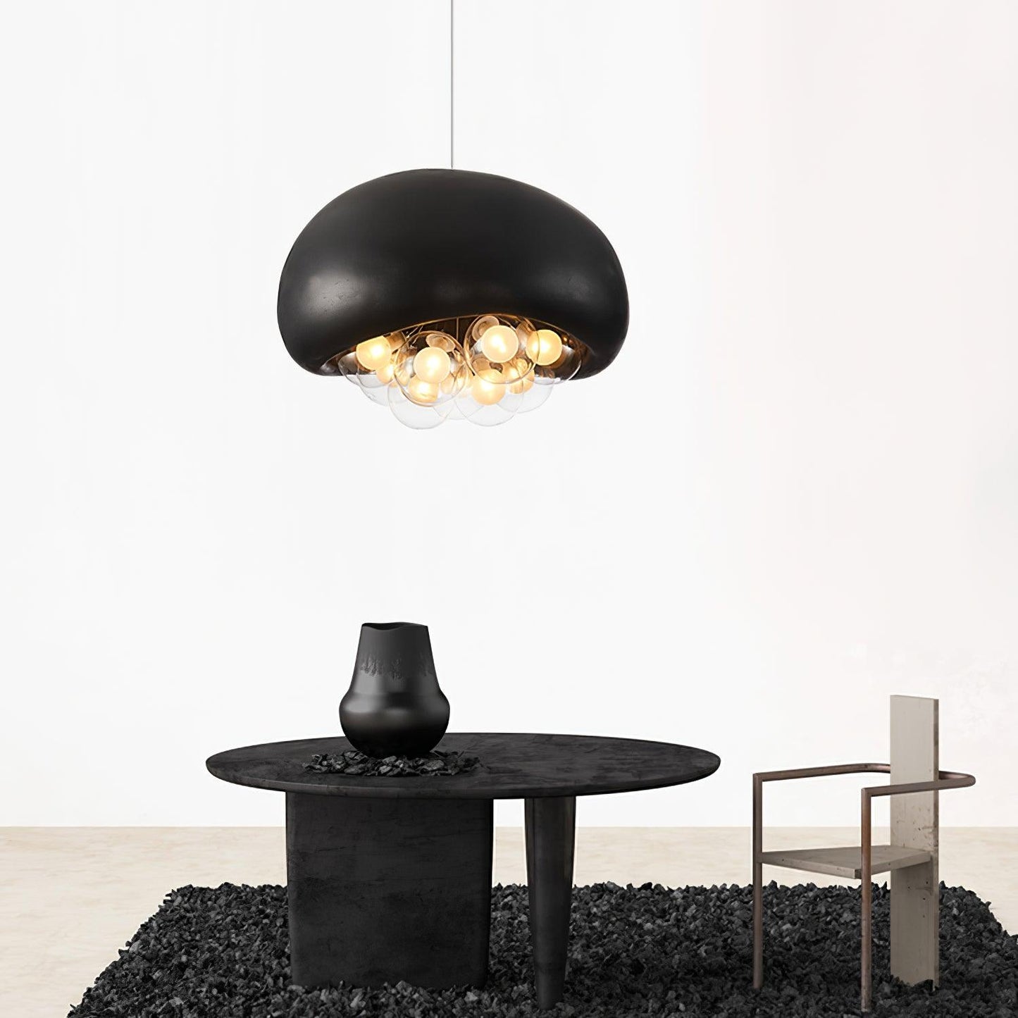 Hanglamp Zwart met Verstelbare Hoogte – Moderne Eetkamer Lamp voor Woonkamer en Eettafel, Bubbels Design 5