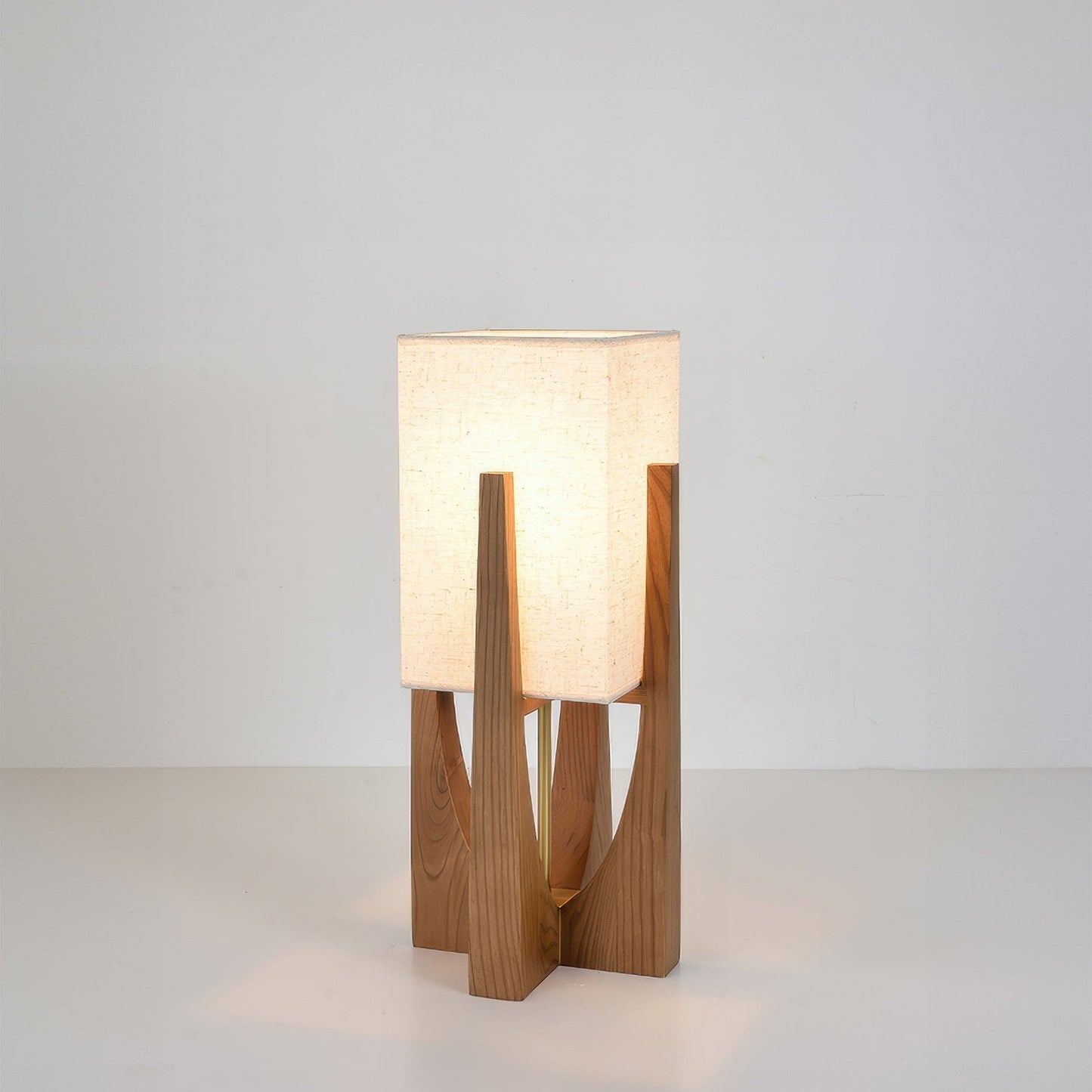 Japanse Stijl Vloerlamp met Massief Houten Basis en Verstelbare Verlichting – Staande Lamp voor Woonkamer 1