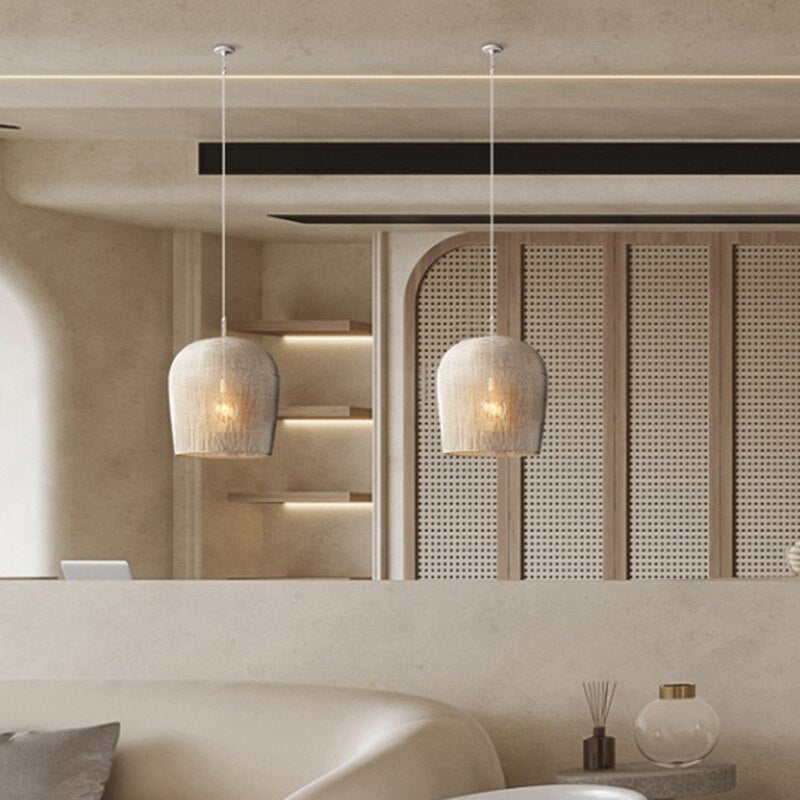 Rotan Hanglamp – Japandi Stijl voor Woonkamer, Eetkamer of Slaapkamer