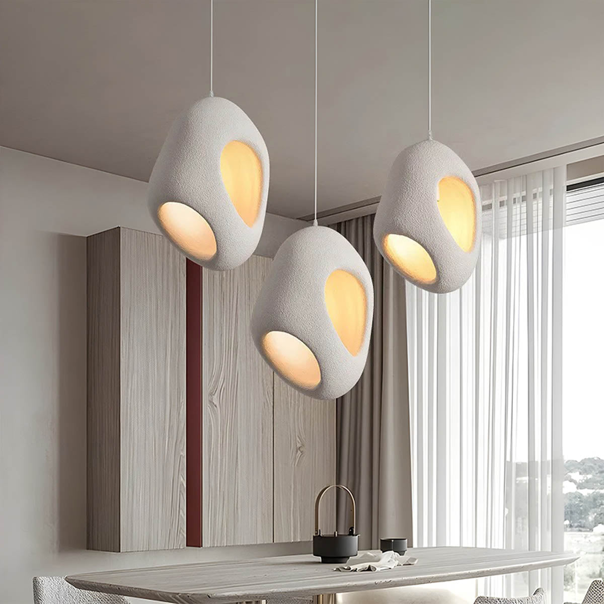Wabi Sabi Hanglamp voor Eettafel of Woonkamer – Verstelbare LED Verlichting met Modern Design, Dia28 x H39 cm of Dia42 x H58 cm 3