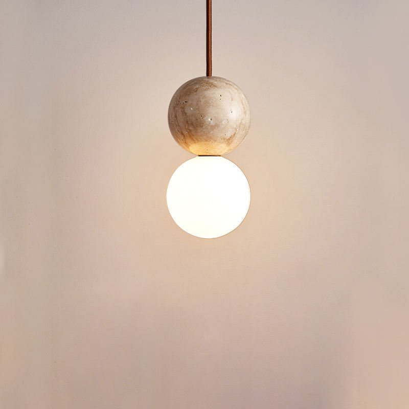 Wabi Sabi Plafondlamp - Scandinavisch Design met Warm Wit Licht - Crème - D10*H200 cm - Geschikt voor G9 Lichtbron 2