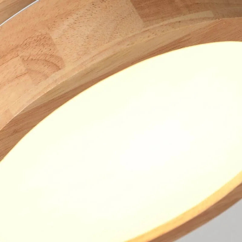 Scandinavische Houten Ronde Plafondlamp voor Thuis