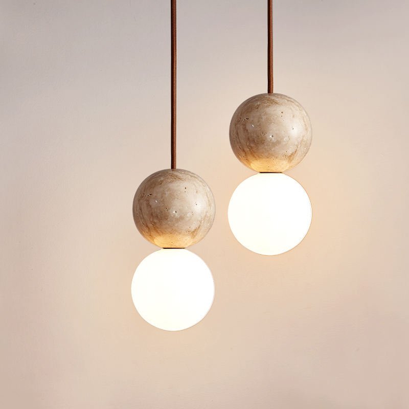 Wabi Sabi Plafondlamp - Scandinavisch Design met Warm Wit Licht - Crème - D10*H200 cm - Geschikt voor G9 Lichtbron 1