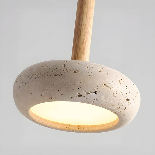 Hanglamp Geel Travertijn voor Eettafel of Woonkamer – Dimbare LED Verlichting met Neutraal Licht 4000K, 15 cm Ø 2
