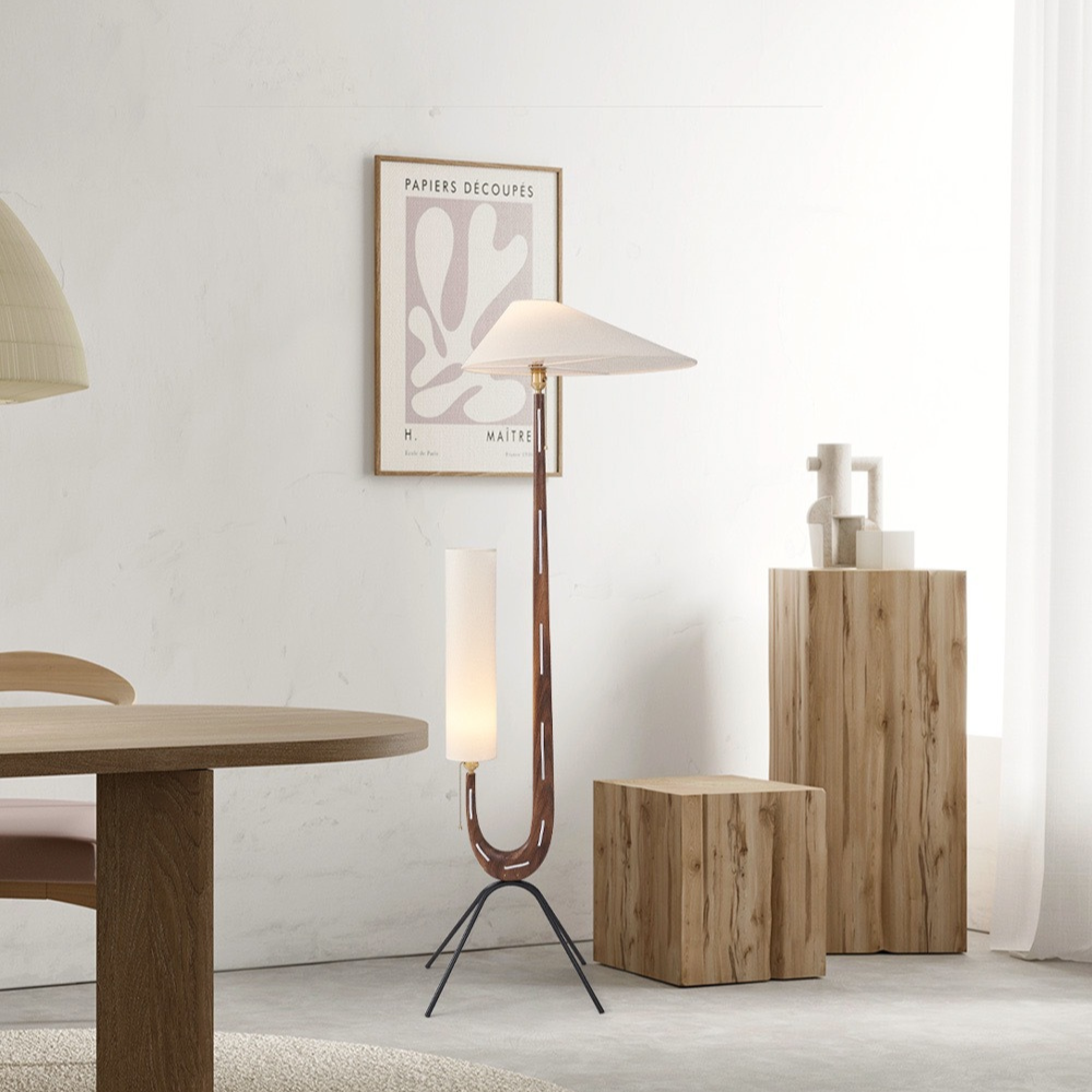 Dubbele Vloerlamp – Minimalistisch Design voor Woonkamer met Verstelbare Hoogte
