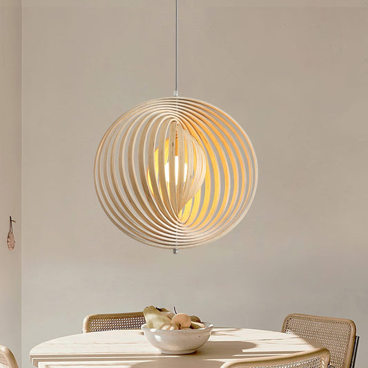 Houten Hanglamp – Minimalistische Eetkamer Lamp voor Natuurlijke Elegantie in Woonkamer of Slaapkamer