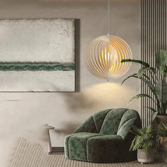 Houten Hanglamp – Minimalistische Eetkamer Lamp voor Natuurlijke Elegantie in Woonkamer of Slaapkamer