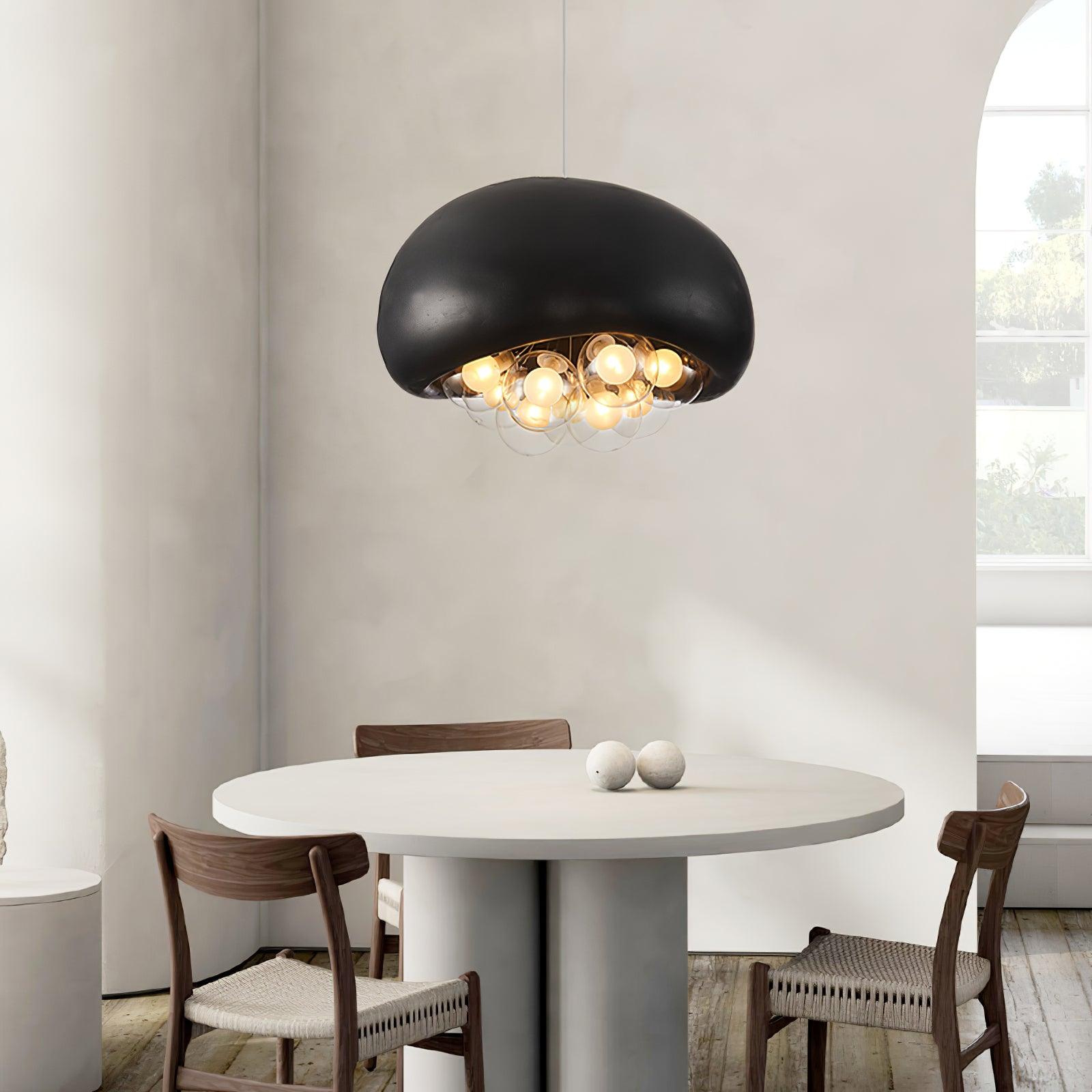 Hanglamp Zwart met Verstelbare Hoogte – Moderne Eetkamer Lamp voor Woonkamer en Eettafel, Bubbels Design 4