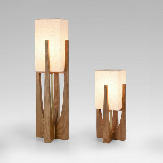 Japanse Stijl Vloerlamp met Massief Houten Basis en Verstelbare Verlichting – Staande Lamp voor Woonkamer 2