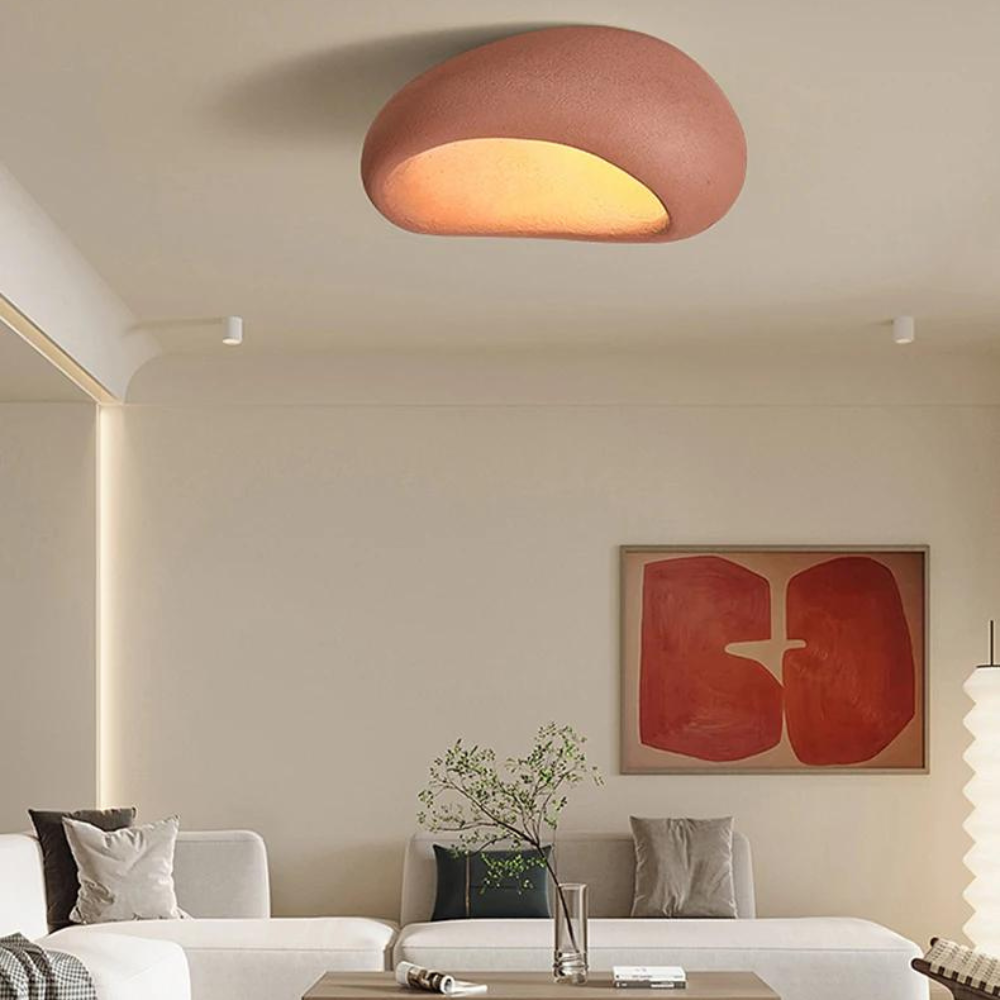 Plafondlamp – Ovale Japandi Stijl Led Plafonniere voor Modern Interieur