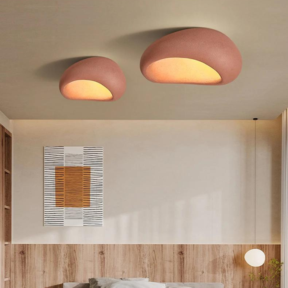 Plafondlamp – Ovale Japandi Stijl Led Plafonniere voor Modern Interieur