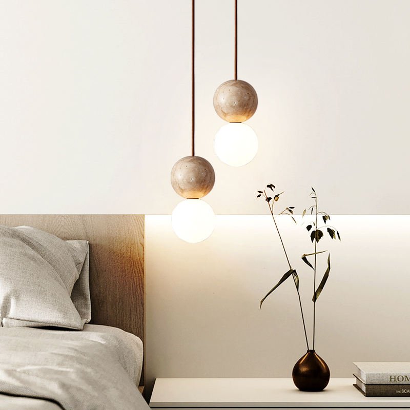 Wabi Sabi Plafondlamp - Scandinavisch Design met Warm Wit Licht - Crème - D10*H200 cm - Geschikt voor G9 Lichtbron 5