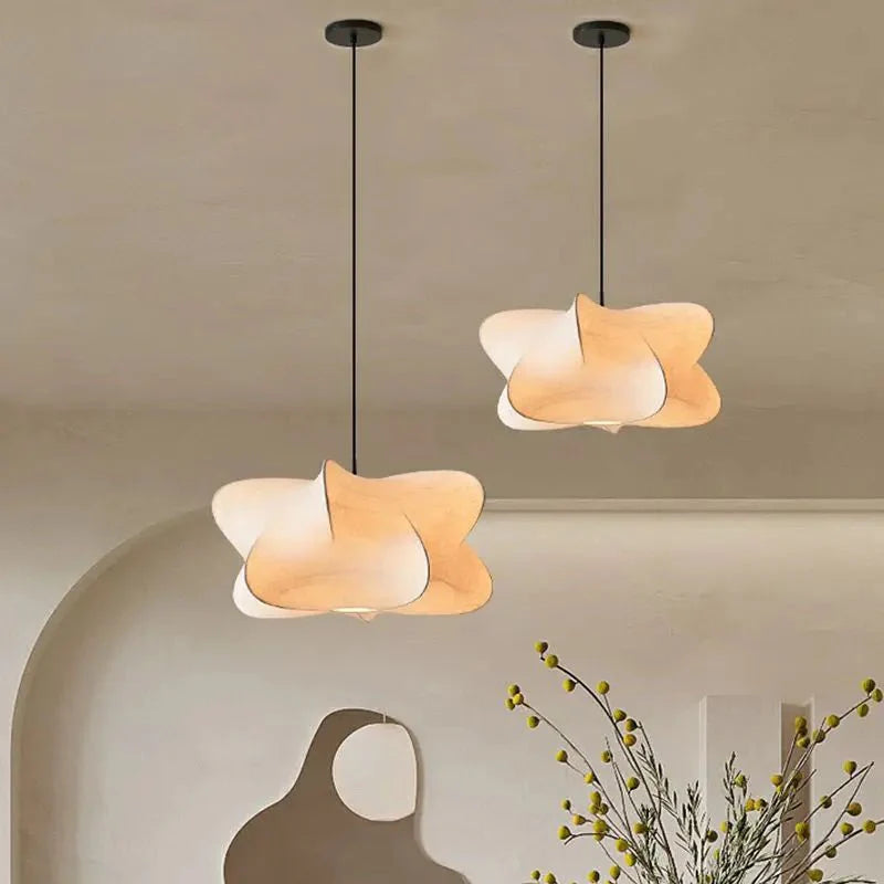 Wabi Sabi Zijde Hanglamp – Elegante Woonkamer Lamp voor Moderne Interieurs, Delicaat Ontwerp met E27 Fitting 5