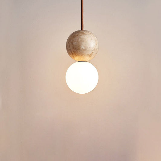 Wabi Sabi Plafondlamp - Scandinavisch Design met Warm Wit Licht - Crème - D10*H200 cm - Geschikt voor G9 Lichtbron 2