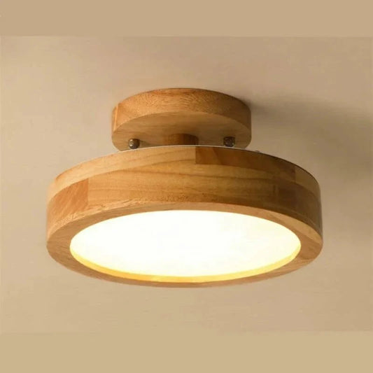 Scandinavische Houten Ronde Plafondlamp voor Thuis