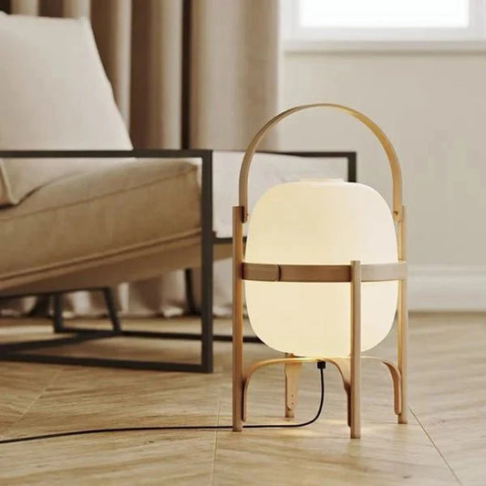 Cesta Tafellamp met Opaal Glazen Kap en Houten Frame – Multifunctionele Verlichting voor Woonkamer en Slaapkamer 2