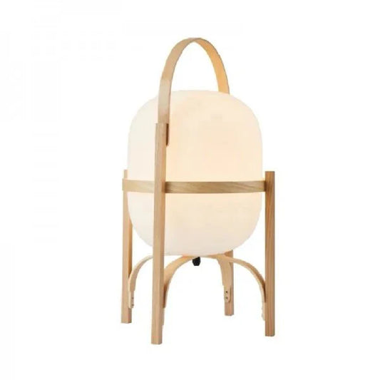 Cesta Tafellamp met Opaal Glazen Kap en Houten Frame – Multifunctionele Verlichting voor Woonkamer en Slaapkamer 1