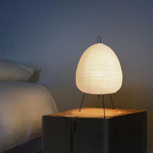 Japanse Rijstpapier Tafellamp met LED Verlichting – Minimalistisch Design voor Woonkamer en Slaapkamer 2